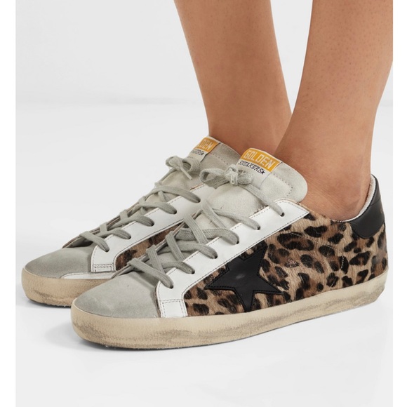 SOLD 🔴 On E🅱️. Golden Goose superstar distressed leopard calf hair sneakers - Picture 4 of 12
